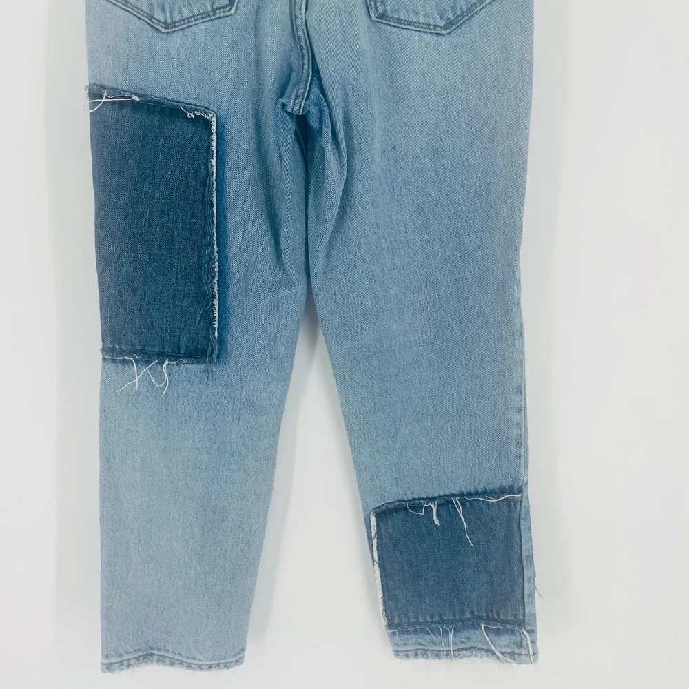 BDG Urban Outfitters Slim Straight Patchwork Distressed Jeans Light Wash Size 27 - Picture 9 of 14